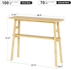 39.4" Solid Bamboo Entryway Console Table, Sofa Table Behind Couch, Narrow - Image 2