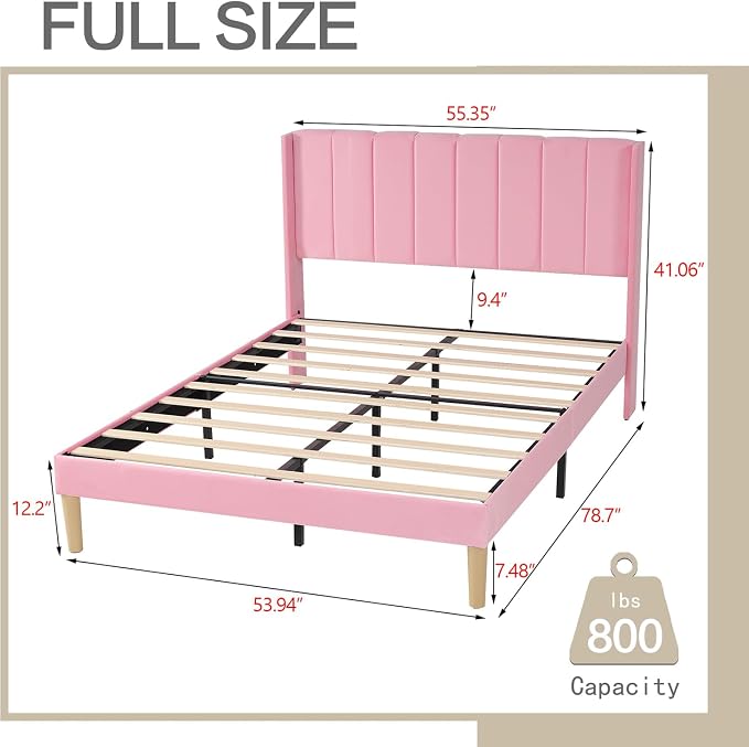 AGARTT Upholstered Platform Bed Frame Full Size - Image 2