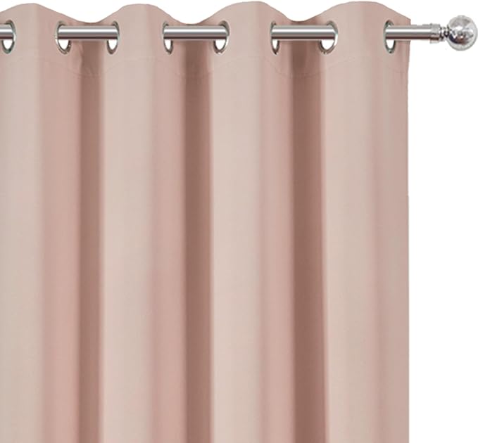 Blush Thermal Blackout Curtains/52 x 72 Inch/Set of 2 Panels Room Darkening - Image 6