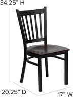 Flash Furniture 2 Pk. HERCULES Series Black Vertical Back Metal Restaurant Chair - Image 3