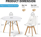 5-Piece Round Dining Table Set, Small Kitchen Table Chairs Set of 4 Space - Image 2