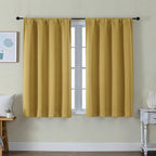 Simplebrand Ava Bright Gold Short Blackout Curtains by Simplebrand