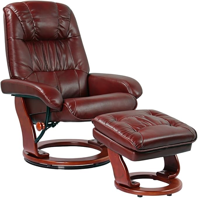 Benchmaster Kyle Ruby Red Swivel Faux Leather by Benchmaster