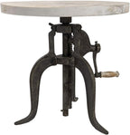 Carolina Chair & Table Adjustable Hand Crank 18" Wooden Top Rustic Side Table - Image 4