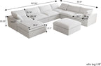 Cloud Couch Modular Sectional Sofa, Oversized 8 Seater Sofa, 160.6" U Shaped - Image 2