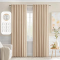MIULEE Beige Back Tab Blackout Curtains 52x90 Inch Long 2 Panels Set | Rod by MIULEE