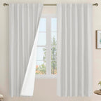 100% Blackout Linen Curtains 72 Inch by LAMIT