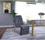 Meridian Furniture 920Grey-C Curve Collection Modern | Contemporary Velvet - Image 2