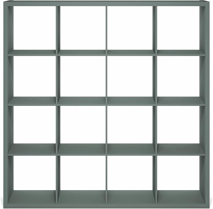 Furinno Cubicle Book Shelf, 16-Cube Bookshelf, Extra Thick Frame Reversible - Image 8