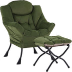 Welnow Lazy Chair with Ottoman, Modern Reading Accent Chair with Armrests and a by LifeGetsBetterWithWelnow