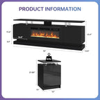 3-Piece Modern Living Room Table Set, Includes High Gloss 70" Fireplace TV - Image 2
