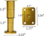 4PCS Adjustable 4.7-7.08 Inch Metal Furniture Legs Brass Furniture Replacement - Image 2