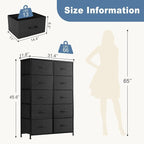 DUMOS Dresser for Bedroom, 10 Storage Drawers, Wide Fabric Closet Chests - Image 3