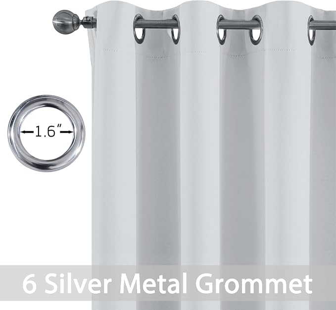 Yakamok Room Darkening Curtains 42x72 inch Greyish White-Living Room | 2 panels - Image 2