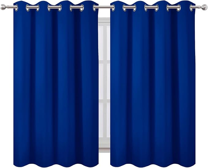 Royal Blue Thermal Blackout Curtains/52 x 54 Inch/Set of 2 Panels Room - Image 2