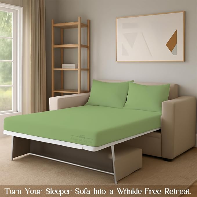 Sleeper Sofa Bed Sheet, 100% Cotton 400 Thread Count, 4 Piece Set, Deep Pocket - Image 8