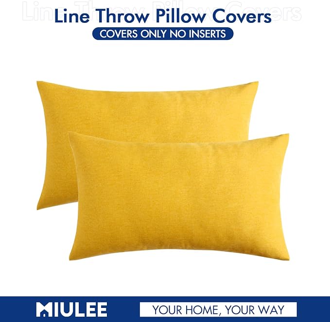 MIULEE Pack of 2 Decorative Outdoor Solid Waterproof Throw Pillow Covers - Image 6