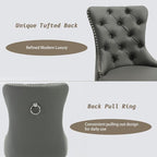 KCC Faux Leather Dining Chairs Set of 4, Upholstered High-end Tufted Dining - Image 5