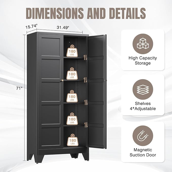Yizosh Metal Storage Cabinet - Image 2