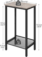 HOOBRO Tall Side Table, Industrial End Telephone Table - Image 3