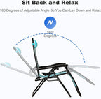Nazhura Set of 2 Relaxing Recliners Patio Chairs Adjustable Steel Mesh Zero - Image 5