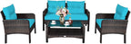 Tangkula 4 Piece Patio Furniture Set, Outdoor Wicker Conversation Set - Image 9