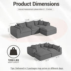 Modular Cloud Couch Sectional, Boneless Sofa - Image 3