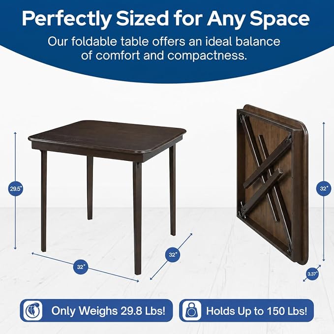 MECO Stakmore Classic Straight Edge Wood Folding Table, No Assembly Required - Image 3