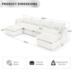 6 Seat U Shape Modular Sectional Couch Sofa - Image 2