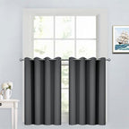 Yakamok Dark Grey Room Darkening Window Curtains 52x36 Inch by Yakamok