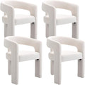 BESTANO Set of 4 Modern Velvet Fabric Upholstered Dining Chairs by BESTANO