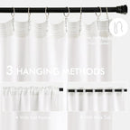 MIULEE Pure White Back Tab Blackout Curtains 52x63 Inches Long 2 Panels Set | - Image 3