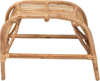 bali & pari Lamaria Modern Bohemian Natural Rattan Footstool - Image 3