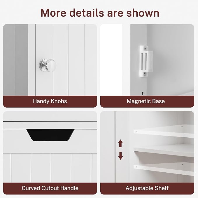 TEENFON 67" H Tall Bathroom Cabinet - Image 8