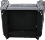 LEVNARY Leather Upholstered Armchair, Mid-Century Modern Single Sofa Chair - Image 7