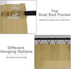 Gold Sheer Curtains for Bedroom Living Room 96 Inches Long 2 Panels, Modern - Image 4
