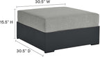 Modway Tahoe Aluminum Ottoman Gray - Image 3
