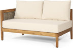 Merax 4 Piece Rattan Sofa Paito Conversation Set, All-Weather Acacia Wood - Image 3