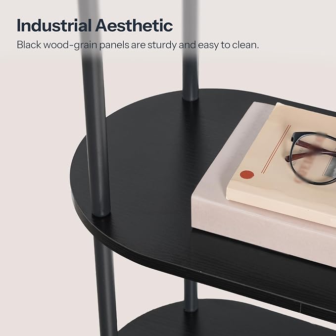 HOOBRO 5 Tier Open Bookshelf, Industrial Arched Bookcase Display Shelf Rack - Image 6