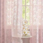 YJ YANJUN Vintage Lace Curtains 90 Inches Long-Victorian Floral Pattern Light - Image 5