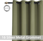 Yakamok Sage Green Room Darkening Curtains 84 inch Sliding Door Drapes | 1 - Image 3