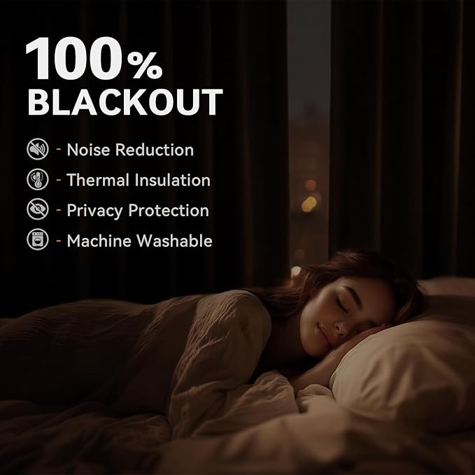 100% Blackout Linen Textured Curtains 108 Inch Long, Blush Pink | 100% Blackout - Image 3