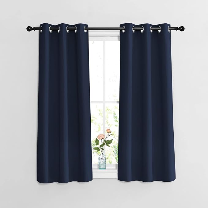 NICETOWN Blackout Navy Curtains & Drapes 48 inch Long by NICETOWN