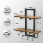Creso hom Floating Shelves for Wall Set of 2, Wood Wall Shelf - Image 2