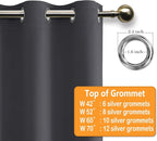 Grommet Blackout Curtains for Bedroom 52 x 54 Inches Long Dark Grey | Thermal - Image 5