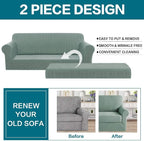 Turquoize Stretch Sofa Slipcover 2 Pieces Sofa Cover Couch Cover - Image 4