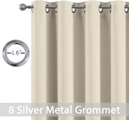 Yakamok Room Darkening Curtains 52x84 inch Length Cream Beige-Living Room | 2 - Image 2