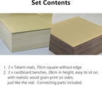 EMOOR Tatami-Top Cardboard Square Low Bench 28x28in 2-Piece Set, Koagari Easy - Image 6