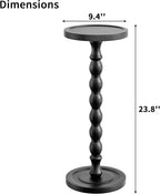 Rubber Wood‌ Small Side Table, Solid Wood‌ Round End Tables - Image 3
