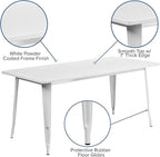 Flash Furniture Charis Commercial Grade 31.5" x 63" Rectangular White Metal - Image 4